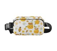 Bees Honey Fanny Pack for Women Men Crossbody Belt Bag Fashion Waist Packs Purse with Adjustable Strap Bum Bag for Outdoors Shopping Traveling