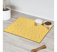 Bees Honeycombs Pet Feeding Mat for Cat Dog Water Bowl Food Mats Bees Yellow Pet Feeding Mats Absorbent Nti-Slip Contain Spills Protects Floors Placemat 40.6 x 60.9 cm