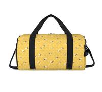 Bees Honeycombs Sport Duffel Bag with Shoes Compartment Bees Yellow Overnight Weekender Bags Travel Gym Luggage Organizer for Women Men Kids Girls Boys