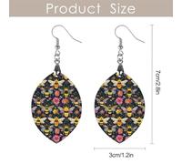 Bees Honeycombs Wood Earrings Personalized Dangle Earring Pendants Charms for Woman Jewelry