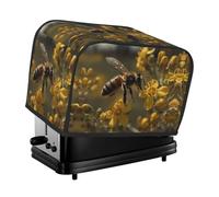 Bees in the Wild Toaster Cover 2 Slice, Waterproof Bread Machine Covers with Pockets Universal Size Kitchen Small Appliance Cover with Handle, Dust and Fingerprint Protection