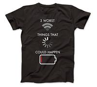 Bees Knees Tees 3 Worst Things That Could Happen WiFi T-Shirt Black