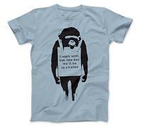 Bees Knees Tees Banksy Monkey T-Shirt Light Blue