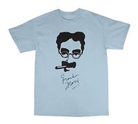 Bees Knees Tees Groucho Marx Autograph T-Shirt Light Blue