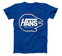 Bees Knees Tees Hans Since 1977 Falcon Parody T-Shirt Royal Blue