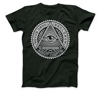 Bees Knees Tees Illuminati Eye Symbol T-Shirt Forest Green
