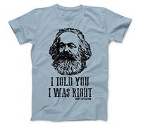Bees Knees Tees Karl Marx Capitalism Communism T-Shirt Light Blue