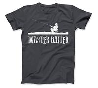 Bees Knees Tees Master Baiter Fishing Fisherman T-Shirt Charcoal