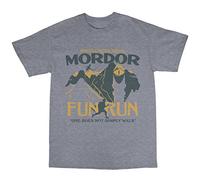 Bees Knees Tees Mordor Middle Earth Fun Run T-Shirt Grey