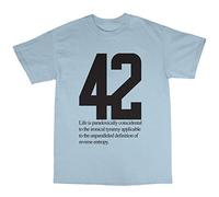 Bees Knees Tees Number 42 Hitchhiker's Guide Inspired T-Shirt Light Blue