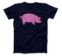 Bees Knees Tees Pig As Worn By Dave Gilmour T-Shirt Navy Blue