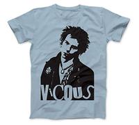 Bees Knees Tees Sid Vicious Tribute T-Shirt Light Blue