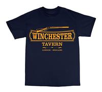 Bees Knees Tees Winchester Tavern Shaun of The Dead Inspired T-Shirt Navy Blue