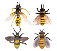 Bees Model - Collectible Hand-Painted Simulated Honeybee Ornament,Bee Statue - for Yard Porch Farm Display Shelves Bedroom Shelf Study Garden
