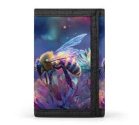 Bees on Flowers Funny Trifold Wallet RFID Blocking Front Pocket Wallets with ID Window Gifts for Men Women