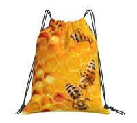 Bees On Hive Beehive String Bag Lightweight String Backpack Portable Swimming Bag For Swim Running Beach 36X42Cm