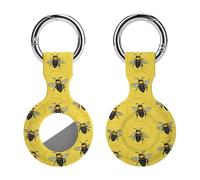 Bees on Honey Comb Funny Protective Case Compatible with Airtag GPS Tag Tracker Cover for Pet Luggage Key