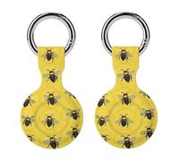 Bees on Honey Comb Funny Protective Case Compatible with Airtag GPS Tag Tracker Cover for Pet Luggage Key