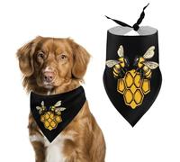 Bees on Top of Honeycombs Dog Bandana Pet Scarf for Small Medium Large Dogs Triangle Bibs Photo Prop Gift