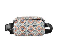 Bees on Yellow Women Men Teenagers Trendy Waist Pack Crossbody Bag for Shopping Sports Work, Seamless Asian Traditional Patterns, One Size