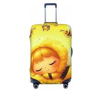 Bees Sleep Among Flowers Elastic Travel Luggage Cover Suitcase Protector, Print Suitcase Baggage Cover Anti-Scratch