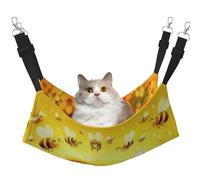 Bees Sleep Among Flowers Printed Pet Hammock - Sleeping Hammock For Cats, Rabbits, Ferrets, Puppies, Small Animals