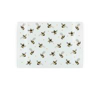 Bees Small Glass Worktop Saver - Painted Flying Bees - Kitchen Cutting/Chopping Board Textured Worktop Protector with Non-Slip Feet 28.5cm x 20cm (11" x 8") (Bees - Small Textured Board)