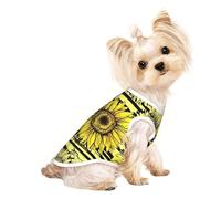 Bees Sunflowe Print Lightweight Dog Vest, Cat Sleeveless Shirt, Breathable Mesh Design for Summer Walking and Play