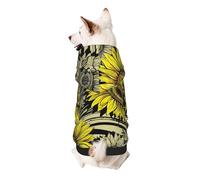 Bees Sunflower Print Dog Hoodie For Small Dogs, Warm, Soft, And Breathable Sweatshirt, Easy To Wear Jumper, Pet Winter Weather Coat Pullover