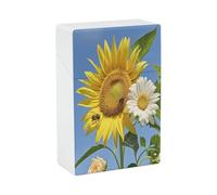 Bees Sunflowers Daisy Rose Flowers Cigarette Case Stylish Lightweight Pocket Holder Case for Smoke Waterproof Cigarette Dispenser Cigarettes Accessories for Outdoor Camping Hiking