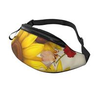 Bees Sunflowers Daisy Rose Flowers Fanny Pack for Men Women Fashion Running Waist Packs Waterproof Crossbody Bags Everywhere Belt Bag with Adjustable Strap Sports Hip Pack for Travel Wallet