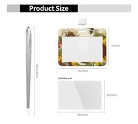 Bees Sunflowers Daisy Rose Flowers Id Badge Holder with Lanyard Waterproof Id Card Protector Vertical Card Name Tags Key Card Holder Case for Teacher Nurse Doctor Office Presents