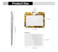 Bees Sunflowers Daisy Rose Flowers Id Badge Holder with Lanyard Waterproof Id Card Protector Vertical Card Name Tags Key Card Holder Case for Teacher Nurse Doctor Office Presents