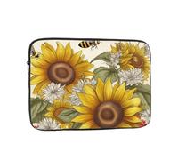 Bees Sunflowers Daisy Rose Flowers Laptop Case Sleeve 13 inch, Shockproof Protective Notebook Case Travel Laptop Bag Briefcase for Men Women Computer Cover Waterproof Computer Carrying Bag