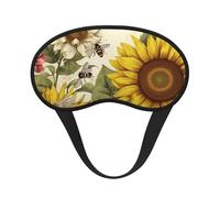 Bees Sunflowers Daisy Rose Flowers Sleep Eye Mask for Women Men Soft and Comfortable Sleep Mask Blackout Sleeping Eye Cover for Travel Yoga Nap Shift Work