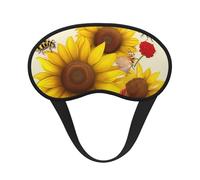 Bees Sunflowers Daisy Rose Flowers Sleep Mask for Side Sleeper Eye Mask for Sleeping Light Blocking Sleep Eye Mask for Women Men Adjustable Elastic Strap Travel Nap Blackout Eye Shade Cover