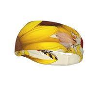 Bees Sunflowers Daisy Rose Flowers Sports Headband for Men Women Sweatband | Moisture Wicking Athletic Head Band Elastic Wide Hairbands For Tennis, Basketball, Running, Gym, Non-Slip Hair Bands Fashion