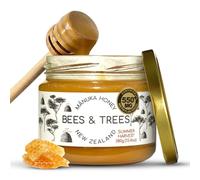 Bees & Trees 550+ MG 100% Raw New Zealand Manuka Honey, 380gm Glass Jar