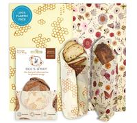 Bee's Wrap Beeswax Bread Wraps, 2 Pack - Meadow Magic & Honeycomb | Organic Beeswax Wraps - Plastic Free - Reusable Bread Storage - Sourdough, Artisan Loaves & Homemade Bread - Made in USA