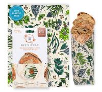 Bee's Wrap Beeswax Wraps for Bread - Beeswax Bread Wrap for Sourdough & Bread Storage - Made in USA Reusable Natural Food Wrap - Herb Garden Print