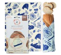 Bee's Wrap Beeswax Wraps for Food - Bees + Bears Bread Wrap - Made in USA Reusable Bread Storage Bags - Organic & Eco-Friendly Alternative to Aluminum Foil, Sourdough Bags & Plastic Wrap