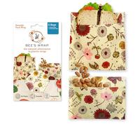 Bee's Wrap Beeswax Wraps for Food - Meadow Magic Sandwich Bag & Snack Bag, Made in USA Reusable & Organic Food Wraps, Sandwich Wrap - Eco-Friendly Alternative to Aluminum Foil & Plastic Wrap