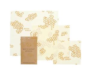 Bee's Wrap Honeycomb Print Set Of 3 Assorted Size Wraps