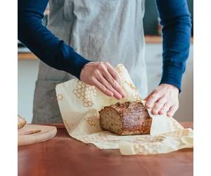 BEE'S WRAP REUSABLE FOOD WRAP (17" x 23") BREAD VEGAN BEIGE REUSABLE BRAND NEW