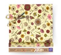 Bee's Wrap Vegan Beeswax Wraps for Food - Cut to Size 14x52" Beeswax Wrap Roll - Plastic Free Made in USA Reusable Natural Food Wrap - Meadow Magic