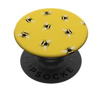 Bees, Yellow Bees, Honey, Insect, Pattern, Buzzing PopSockets Adhesive PopGrip