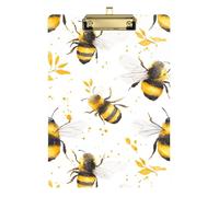 Bees Yellow Color Bee Leaf Plastic Clipboard Clipboard Legal Size Clipboards Plastic Paper Clip Board for Police Ticket Office 12.5 * 9 in