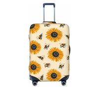 Bees yellow sunflowers cute Travel Luggage Covers - Elasticity Suitcase Covers Protector for Luggage 18-32 Inch
