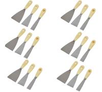 BeeSavvy 3pc Putty Kn-IFE Set, Multi-Size Scraper Set, Durable Steel Scraper, Wooden Handles, Perfect Paint Removal, Wall Repair, Plastering & Decorating, 1,2,3 inches (Pack of 6)