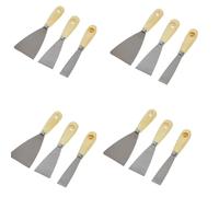 BeeSavvy 3pc Putty Kn-IFE Set, Multi-Size Scraper Set, Durable Steel Scraper, Wooden Handles, Perfect Paint Removal, Wall Repair, Plastering & Decorating, 1,2,3 inches (Pack of 4)